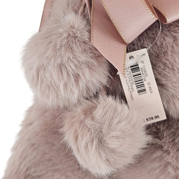 Victorias Secret Faux Fur Christmas Stocking Blush Pink Ribbon Pom Poms NWT - Picture 11 of 11